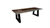 Table INDIANA en noyer et epoxy - pieds trapèze 10x10