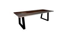 Table INDIANA en noyer et epoxy - pieds trapèze 10x4