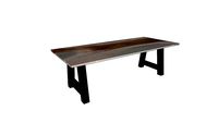Table INDIANA en noyer et epoxy - pieds A 10x10