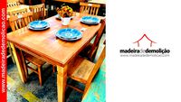 MESA DE MADEIRA - MESA RUSTICA - PATCHWORK 1,40X0,80M