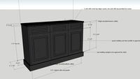 3 drawer sideboard console
