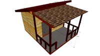 Ali's Farm Shed 16' Stud 12X8 with 6X8 Porch