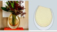 Vaso 96 MS Âmbar com Ouro - Murano Cristais Cadoro