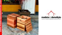 PUFF DE MADEIRA - PUFF RUSTICO - BAU RIPADO