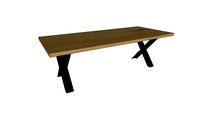 Table CASSIS en chêne massif - pieds X 12x1,2