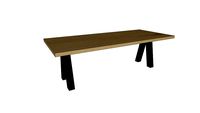 Table CASSIS en chêne massif - pieds V inversé 10x10