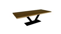 Table CASSIS en chêne massif - pied V carré 12x6