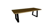 Table CASSIS en chêne massif - pieds trapèze 10x4