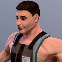 Delivery man with realtime hair