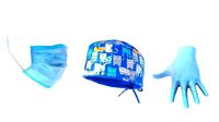 Medical hat mask and gloves  Set 01