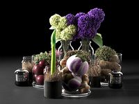 Jars with Vegetables and Flowers