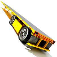 Yellow Flatbed Trailer 01