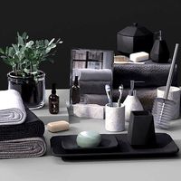 Realistic West elm bath Set for men with cress plant pot