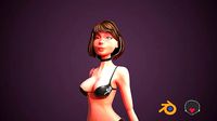Rigged woman 3D Model anime-scifi