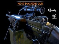 M249 and Acog Scope Light Machine Gun PBR