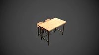 Pale Wood and Metal Breakfast Bar and Chair