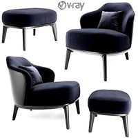 Minotti Leslie ArmChair And Ottoman