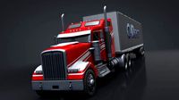 Semi Truck with Trailer Rigged C4D