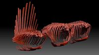 Spinosaurus Tyrannosaurus Giganotosaurus Spine Rib Skeletons Set
