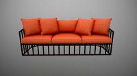 Robert Plum Bella sofa Sylvie Coral Fabric
