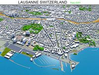 Lausanne City in Switzerland 50km