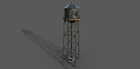 Water Tower Low-poly 3D model