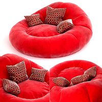 Foam Bean Bag Chair Red