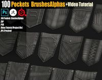 100 Pockets  BrushesAlphas and  Video Tutorial