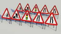 Temporary Traffic Signs - Low-poly PBR