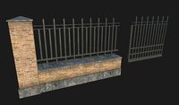 Brick Metal Fence