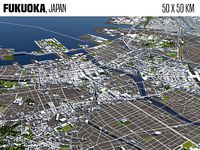 Fukuoka Japan 50x50km