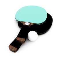 Leather and Walnut Table Tennis Paddles