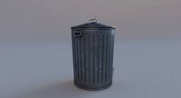 Low Poly PBR Trash Can