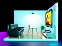 Realistic living room 3D model