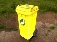 Yellow Plastic Waste Bin 120 Liters 936x550x482