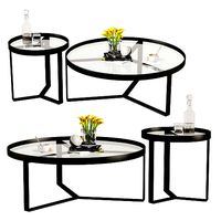 Aula Coffee Table Side Table Black and Gray