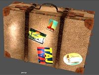 Brown travel suitcase lowpoly