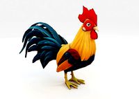 rooster low poly