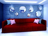 interior feature wall and sofa