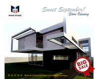 Exterior scene modern single house design in contemporary style