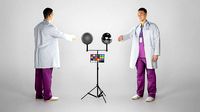 Handsome young medical doctor shaking hand 214
