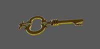 Golden key 3D model