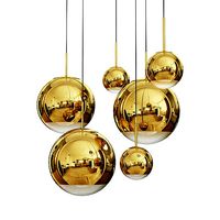 Mirror Ball Pendant Gold Dinning Light Set