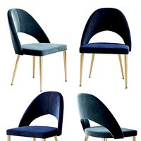 Gloria Modern Blue Antique Brass Dining Chair
