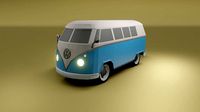 Volkswagen type 2 1967 low poly 3D model