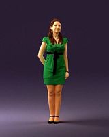 Woman in gree dress 0748