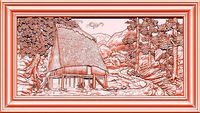 Mural landscape wood carving file stl OBJ and ZTL for CNC | 3D