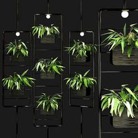 Metal hanging lamp Indoor square Plant pot partition divider