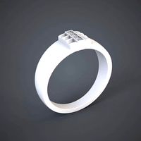 Ring with Box for Gemstones | 3D