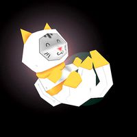 astronaut cat low poly